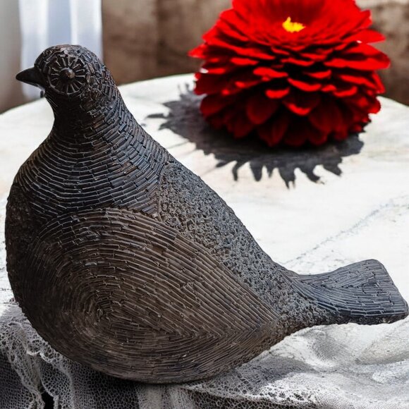 Vintage 1981 Austin Productions Quail Sculpture  Mid-Century Modern Bonded Stone - Picture 2 of 11